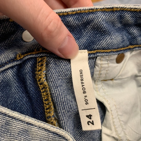 Pacsun 90s Boyfriend Jeans Womens Size 24 Light Wash Wide Leg Split Hem Denim - Picture 7 of 8